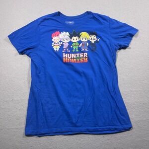 Hunter x Hunter Anime Graphic T Shirt Blue Chibi Characters Men's‎ Large